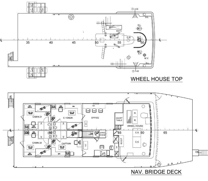 Northern Endeavour Wheelhouse Nav Bridge Deck Plans